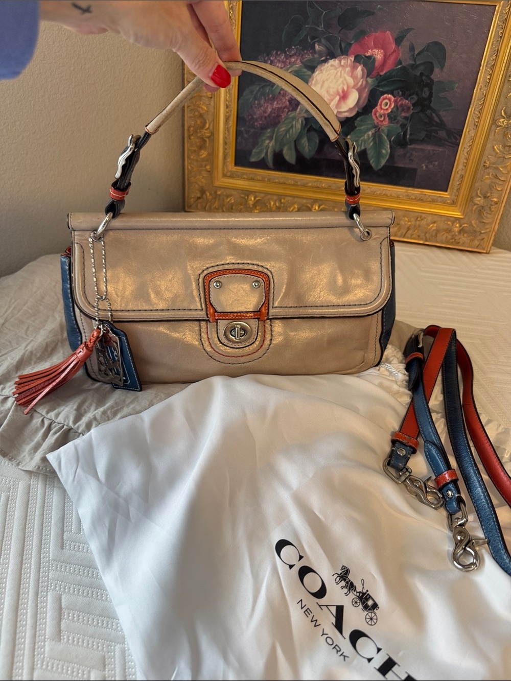 Coach Legacy Collection-grey color with orange and blue color blocking